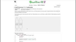 Java Practice-it Introduction to Java Programming | Exercise 1.11 TwoRockets