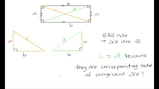 Grade 10 Math: Rectangles | Diagonals of a rectangle are congruent (proof)