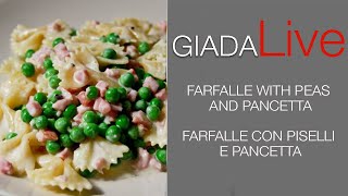Giada Live (from Las Vegas) - how to make pasta with peas and cooked ham