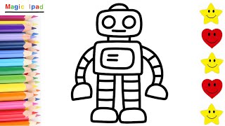 Como dibujar un ROBOT DE JUGUETE | dibujos para niños 💓⭐ How to draw a TOY ROBOT | drawings for kids