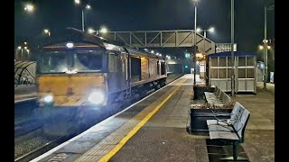 Ex DRS 66304 light loco heads to Margam T.C. GBRf passing Trowbridge | 22/01/23