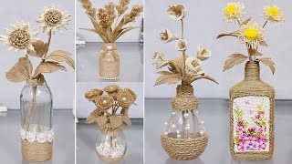 5 Easy Jute Flower Vase Ideas from Waste Material | Jute Craft Ideas