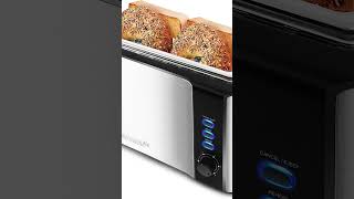 Elite Gourmet ECT-3100 Long Slot 4 Slice Toaster, Reheat, 6 Toast Settings