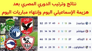 جدول ترتيب الدوري المصري بعد هزيمة الإسماعيلي نتائج مباريات الدوري المصري اليوم