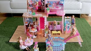 Barbie Dolls Furniture for dream house Dollhouse : Office room, Bathroom, Kitchen and Laundry Room