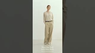 24FW Women's Wool One-tuck Semi-Wide Slacks