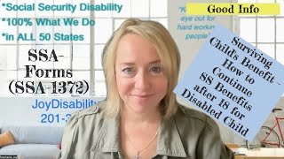 Parent of Disabled Child Turning 18, Who Got Benefits as Dependent Child that are ENDING - To Do!