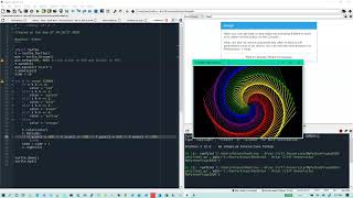 Python: truncated rainbow spiral