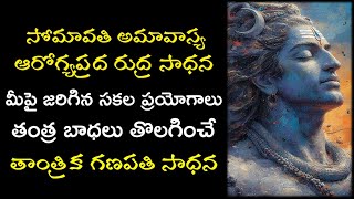 Somavati Amavasya |September 2nd -2024 | సోమావతి అమావాస్య ఆరోగ్యప్రద రుద్ర సాధన| తాంత్రిక గణపతి సాధన