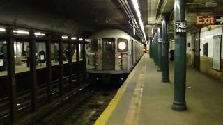 IRT Lenox Ave Line: R62 3 Trains at 145th St (5 Car Station)