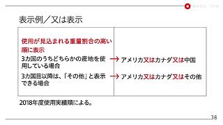 原料原産地記号【食品表示かけこみセミナー（2019年開催）】