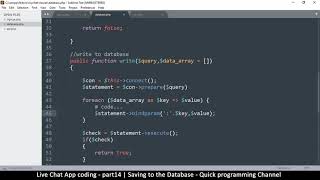 Live chat app | Part14 Saving to Database | Javascript, AJAX, HTML, CSS, JSON, PHP, MYSQL Tutorial