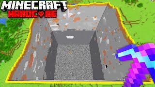 I Mined a 100x100 Area To BEDROCK in Minecraft Hardcore!