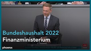 Bundestagsdebatte zum Haushalt für das Finanzministerium am 31.05.22