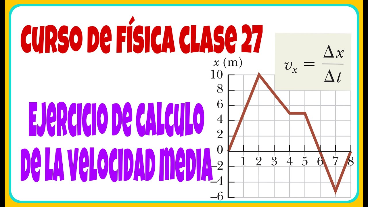 FÍSICA( CLASE 27) EJEMPLO DE CALCULO DE VELOCIDAD MEDIA (SOLUCIÓN ...