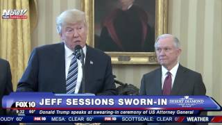 Jeff Sessions Sworn In as U.S. Attorney General, Trump Speaks Beforehand (FNN)