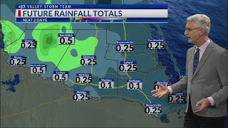 Future rainfall totals for the next two days