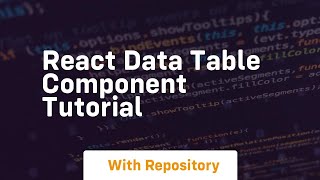 react data table component tutorial