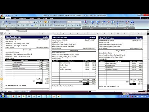 Exercise 63 | Excel Practice Book | How To Make Electronic Bill With GST Ms Excel Exercise 63 | Excel Practice Book | How To Make Electronic Bill With GST Ms Excel