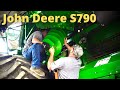 John Deere S790 - Installing vertical & horizontal unload augers.