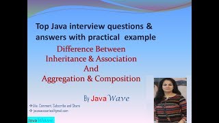 Inheritance, Association, Aggregation and composition in java | Core Java Interview question