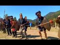 War dance of the Adi tribe from Likor Village upper Siang district, Arunachal Pradesh India.