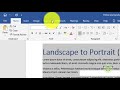 how to change page orientation to landscape or portrait in microsoft word