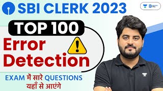 SBI Clerk 2023 | English Top 100 Error Detection Questions | English by Vishal Parihar