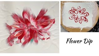 (843) How to Flower Dip Acrylic Paint Pouring