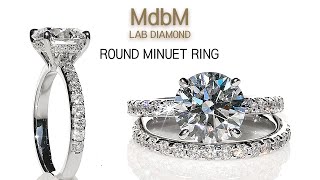 랩다이아몬드 3캐럿 라운드 미뉴에트 반지 ( 3ct Lab Diamond Round Minuet Ring )