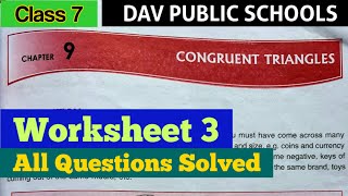 DAV class 7 maths chapter 9 worksheet 3 all questions solved