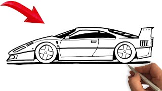 Learn to Draw a Super Sports Car - How To Draw Super Sports Car - Step-by-Step Easy Car Drawing