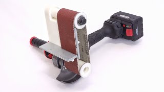 3D Printed Belt Sander Attachment for Parkside Angle Grinder PWSAP 20-Li D4