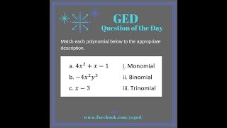 GED QOD: Classifying Polynomials
