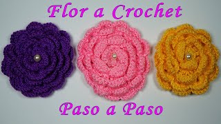 🌈Flor Fácil a Crochet - Ganchillo (PUNTOS ABANICO) 👉🏻Paso a Paso👈🏻