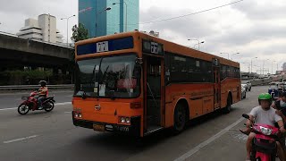 Bangkok Buses at CentralPlaza Rama III Bus Stop - After Euro II Bus Route 77 Returned