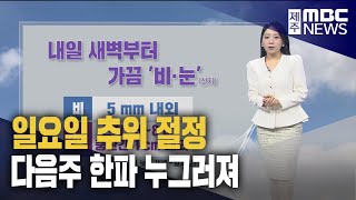 주말 강추위 속 눈비 내려‥산지 최대 8cm '눈'