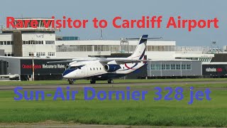 RARE Sun-Air Dornier 328 jet at Cardiff Airport