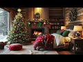 cozy christmas ambience crackling fireplace sounds no music