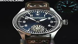 Hruodland 43mm Pilot Men's Manual Mechanical Watch Sapphire Crystal BGW-9 Night Light Turbine R