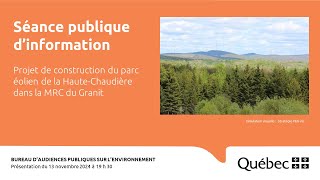 Séance publique d'information - 13 novembre 2024 à 19h30