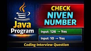 Java Program to Check Niven Number | Harshad Number Program in Java | Coding Interview Question