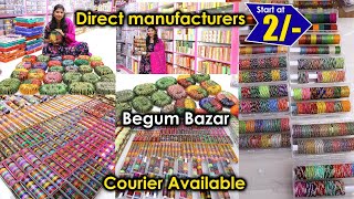 Start at 2/- Biggest Wholesale Bangles | Begum Bazar market in Hyderabad | Courier available