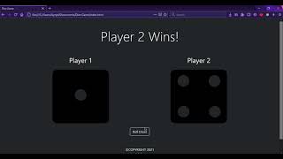 Dice Game Using HTML, JavaScript, Bootstrap