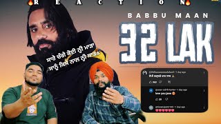 Babbu Maan - 32 Lak | Velly Laane | LatestPunjabi Song 2024  ||  Brother's reaction || Frutv ||