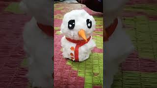 Christmas snowman ☃️ with waste rough paper😻 # shorts #christmas # Arpita awasthi