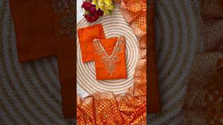 Onam special orange handwork kurti set | kurta set haul #shorts #fashion #kurti #suit #libaasking