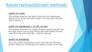 #70 ByteArrayInputStream class