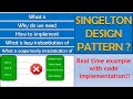 Singleton Design Pattern, Private Constructor, Static Class in C#/Java - ex with code implementation