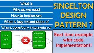 Singleton Design Pattern, Private Constructor, Static Class in C#/Java - ex with code implementation